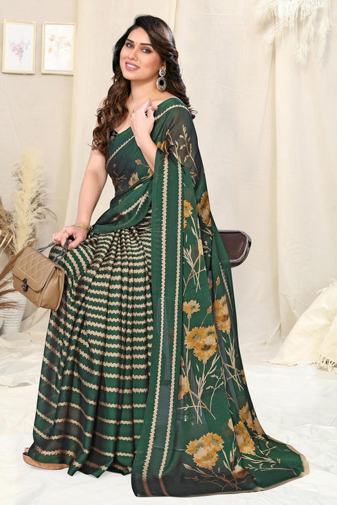 Vasthrlay Fashion Chiffon Printed Grey Ethnic Wear
