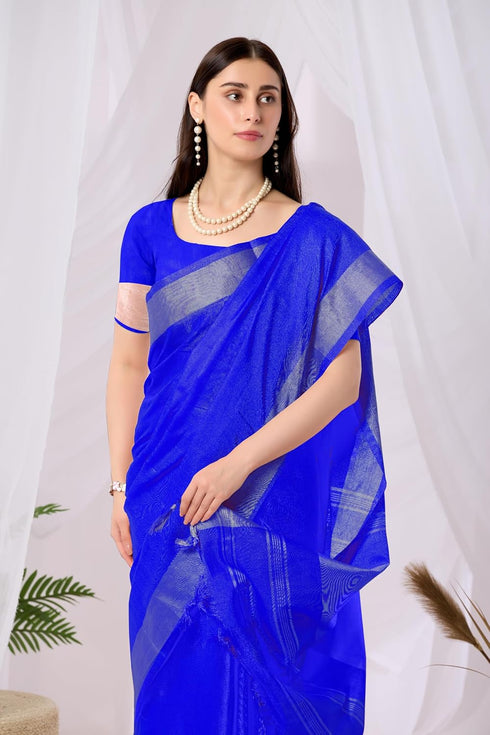 VasthrlayUnstitched Double Line Orange Free Ethnic Wear