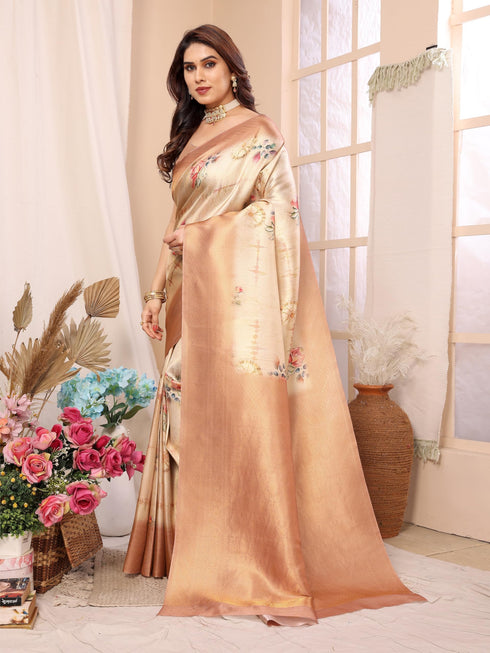 Vasthrlay Kanjivaram Unstitched Saree