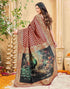 Vasthrlay Womens Weaving Unstitched Maroon Saree
