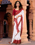 Vasthrlay Bandhani Georgette Unstitched White Saree