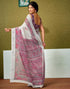 Vasthrlay Womens Cotton Printed Pink Saree