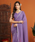Vasthrlay Lavender Border Unstitched Saree