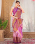 Vasthrlay Banarasi Jacquard Unstitched Mustard Saree