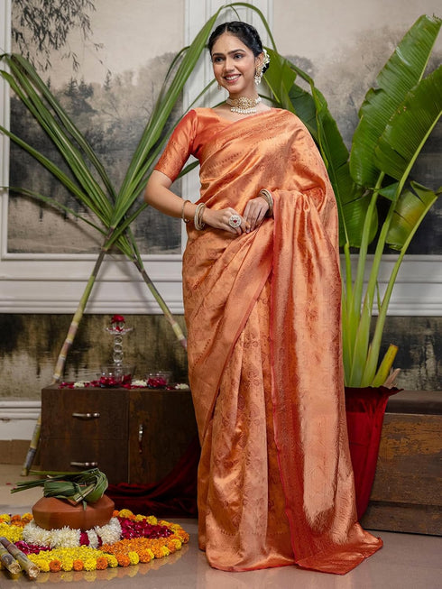 Vasthrlay Womens Weaving Unstitched Dark Green Saree