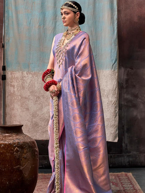 Vasthrlay Kanjivaram Unstitched Occasions Luxurious Saree