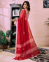 Vasthrlay Chanderi Printed Unstitched Orange Saree