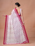 Vasthrlay Red Unstitched Saree