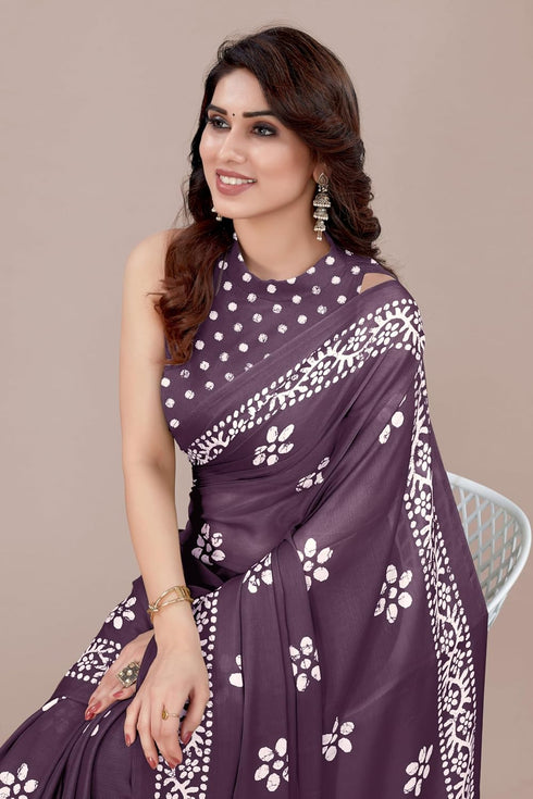 Vasthrlay Fashion Chiffon Printed Parrot Ethnic Wear