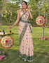 Vasthrlay Womens Printed Unstitched Peach Saree