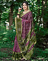 Vasthrlay Chiffon Printed Green Saree With Unstitched Blouse Piece
