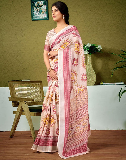 Vasthrlay Womens Cotton Printed Multicolor Saree