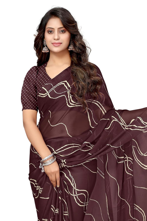 Vasthrlay Fashion Georgette Geometric Dusty Ethnic Wear