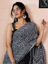 Vasthrlay Chanderi Printed Unstitched Teal Saree