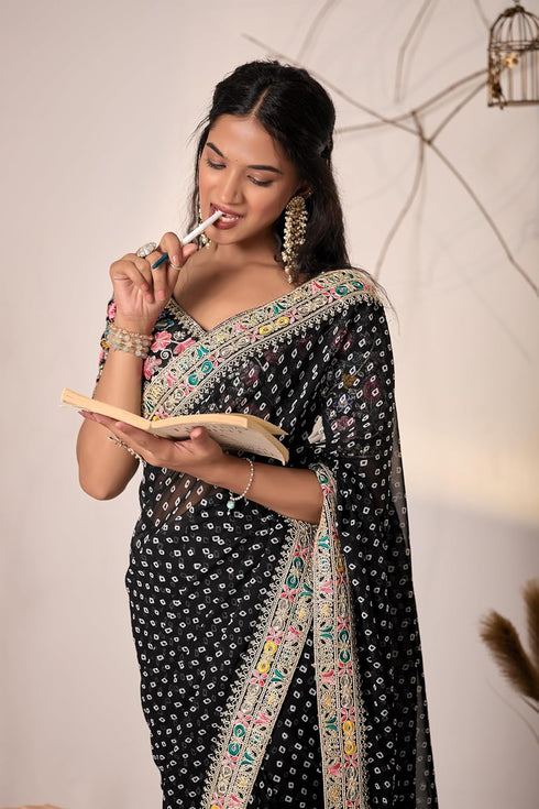 Vasthrlay Embroidered Unstitched Saiyaara Gold Free Ethnic Wear