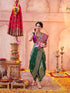 Vasthrlay Weaving Paithani Unstitched Dark Green Saree