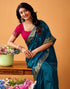 Vasthrlay Weaving Printed Unstitched Maroon Saree