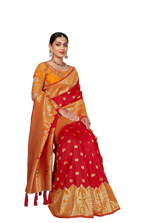 Vasthrlay Traditional Jacquard Banarasi Sareewith