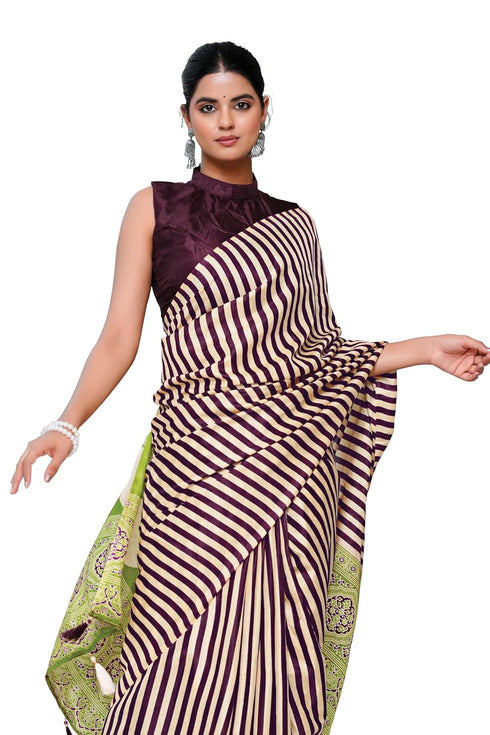 Vasthrlay Fashion Stripes Printed Ethnic Wear
