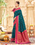 Vasthrlay Womens Paithani Unstitched Blue Saree