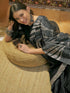 Vasthrlay Womens Printed Unstitched Beige Saree
