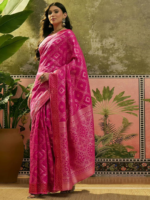 Vasthrlay Banarasi Weaving Unstitched Teal Saree