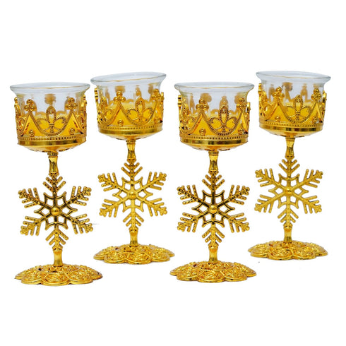 TIED RIBBONS Set of 4 Christmas Candle Holder