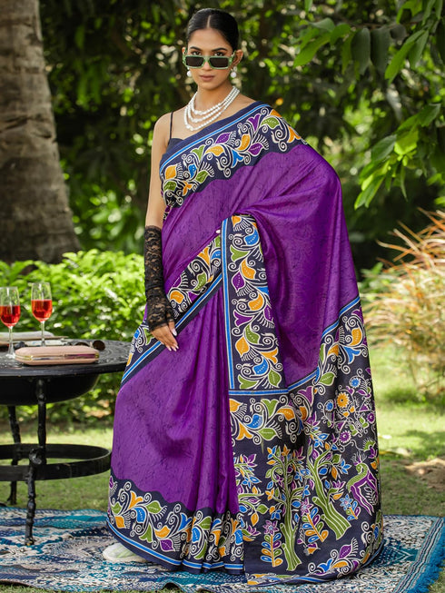 Vasthrlay Madhubani Printed Unstitched Hs Ethnic Wear