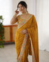 Vasthrlay Georgette Embroidery Unstitched Pink Saree