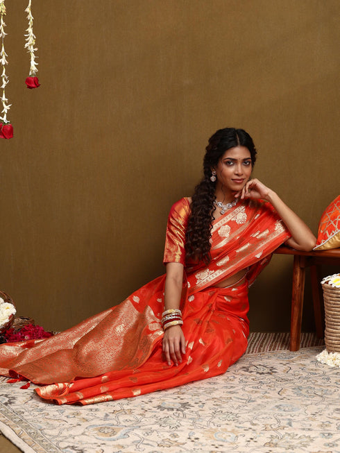 Vasthrlay Banarasi Unstitched Saree