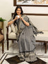 Vasthrlay Weaving Tassels Unstitched Grey Saree