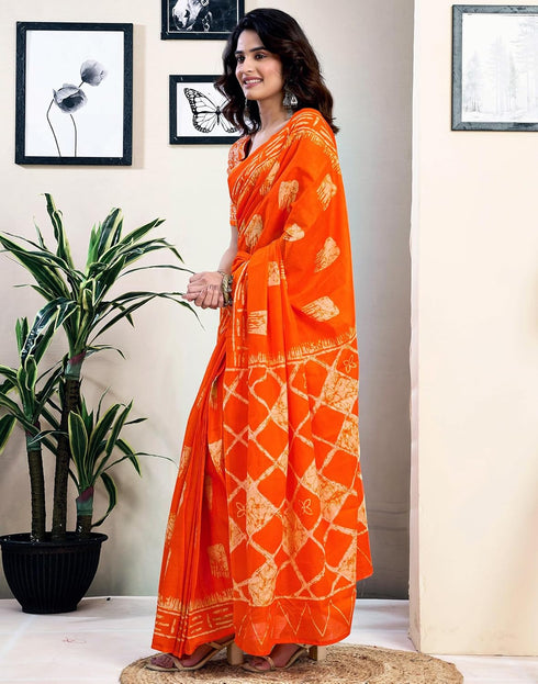 Vasthrlay Womens Printed Unstitched Dark Green Saree
