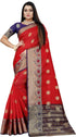 Vasthrlay Banarasi Blue Orange Ethnic Wear