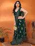 Vasthrlay Shimmer Embroidered Dark Saree