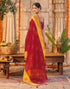 Vasthrlay Georgette Embroidery Unstitched Red Saree