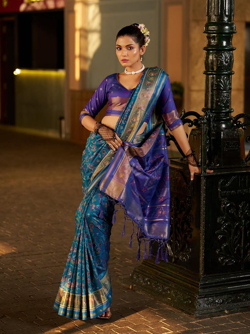 Vasthrlay Kanjivaram Unstitched Jacquard Stylish Saree