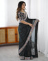 Vasthrlay Georgette Bandhani Unstitched Purple Saree