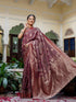 Vasthrlay Banarasi Weaving Unstitched Teal Saree