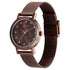 Sonata Quartz Analog Brown Stainless Steel Strap for Women