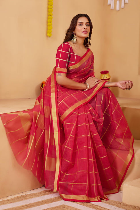 Vasthrlay Cotton Unstitched Saree