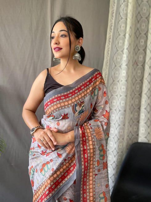 Vasthrlay Cotton Kalamkari Printed Ethnic Wear