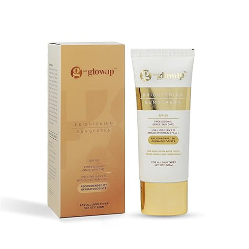 HK Glowup Brightening Sunscreen Cream For Unisex Of All Skin Type Moisturising Waterproof