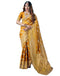 Vasthrlay Banarasi Jacquard Unstitched Yellow Saree