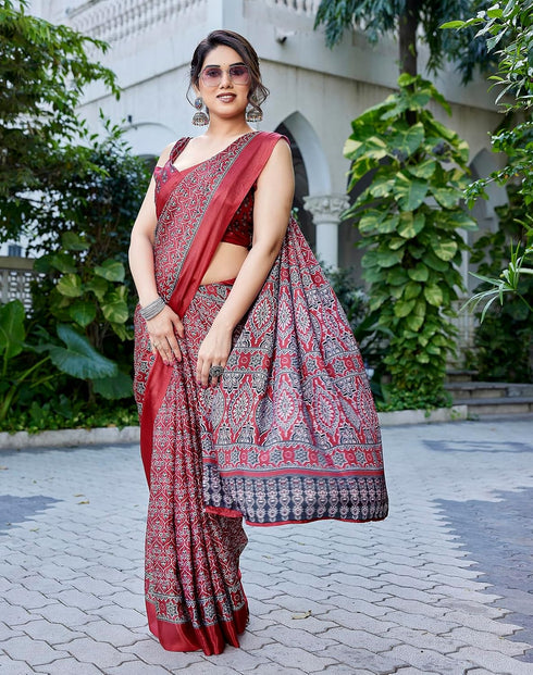 Vasthrlay Malgudi Printed Blouse Ethnic Wear