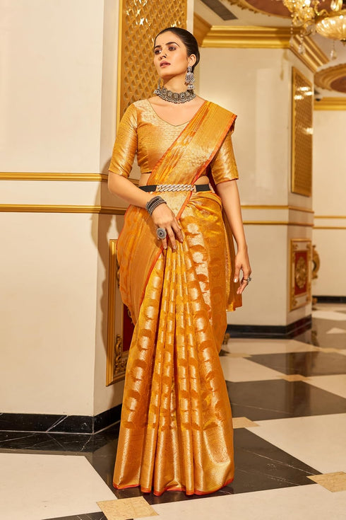 Vasthrlay Organza Patola Leriya Unstitched Saree