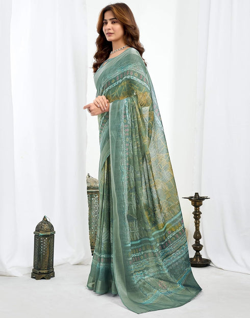 Vasthrlay Unstitched Readymade Traditional Pink Saree