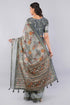 Vasthrlay Womens Silver Grey Polyester Floral Ready To Wear Saree