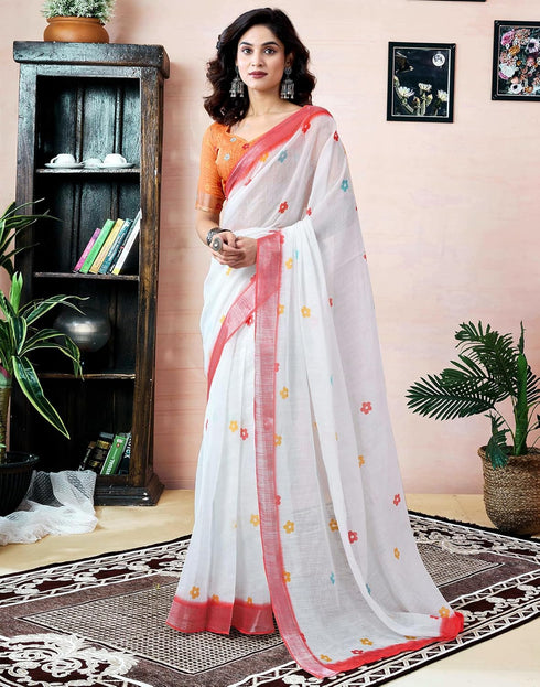 Vasthrlay Womens Printed Unstitched Dark Green Saree