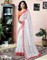 Vasthrlay Womens Printed Dark Dusty Green Saree With Unstitched Blouse Piece