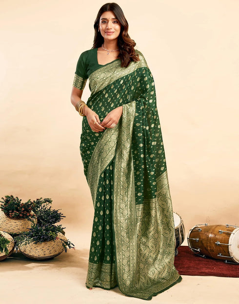 Vasthrlay Banarasi Unstitched Saree